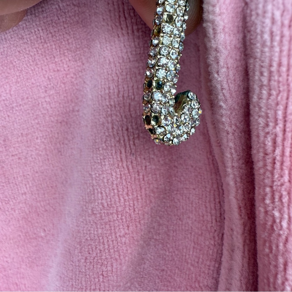 Juicy Couture Pink Velour Zip Up Hoodie Women’s Small Rhinestone “J” Zipper Y2K‎ - Picture 9 of 11
